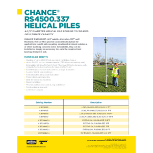 Chance® RS4500.3337 Helical Piles (SF04217E)